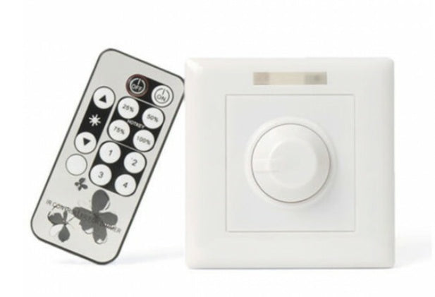 LED-wanddimmer 0/1-10V met draaiknop en afstandsbediening