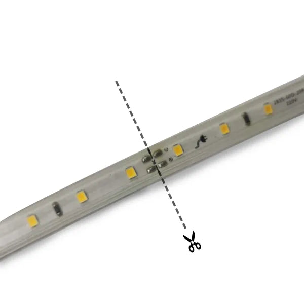 Lichtslang blauw - 50 meter - 120 LEDs/meter - 7W/m - sproeidicht IP65 | 230V AC