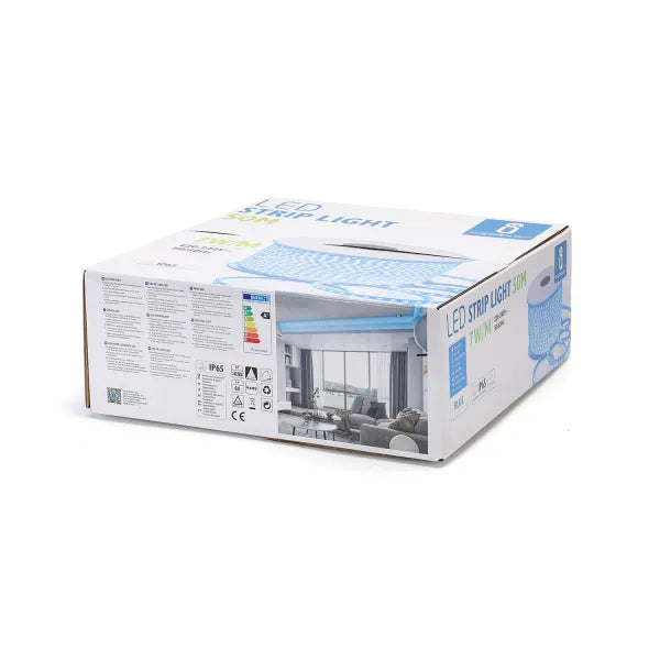 Lichtslang blauw - 50 meter - 120 LEDs/meter - 7W/m - sproeidicht IP65 | 230V AC