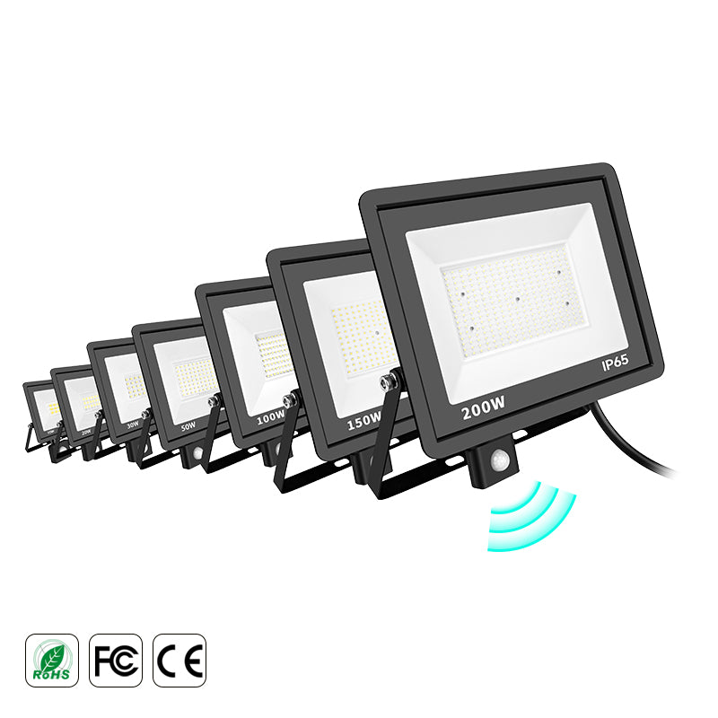 LED Schijnwerper 10W - 60 stuks - 1.000 lm - Koelwit 4000K - 120° Breedstraler - Bewegingssensor - IP65 - Buitenlamp & Gevelverlichting - 2 jaar garantie