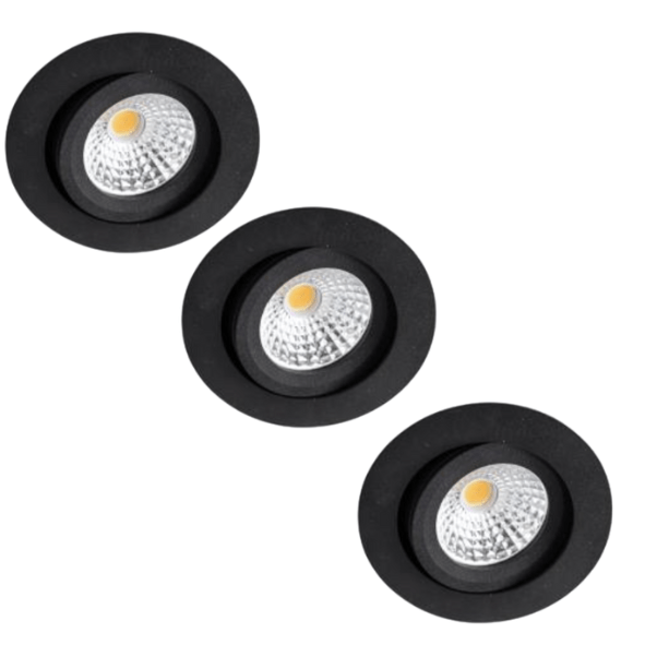 Spot LED encastrable 350 lumens - 5,5W - DimToWarm 2700-2000K - Ø68mm - Orientable - Variable - CRI95 - IP44 - 3 pièces