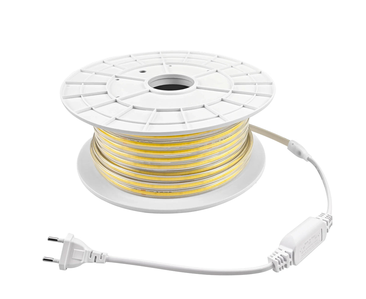 COB LED Lichtslang 230V, Warmwit 3000K, 10W/m