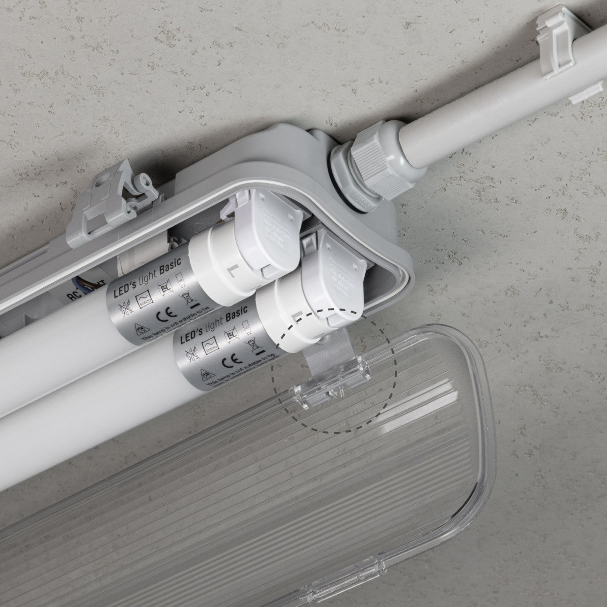 LED Vochtbestendig armatuur 1800 lumen - 18W - Koelwit 4000K - IP65 - Dubbel - 60cm - 2 stuks