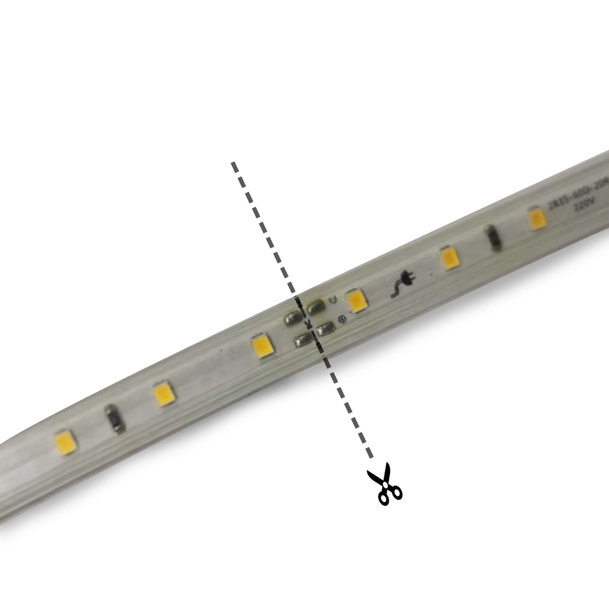 Lichtslang groen - 50 meter - 120 LEDs/meter - 7W/m - sproeidicht IP65 | 230V AC