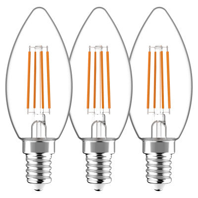 LED Filament Kaars E14 - 470 lumen - Warmwit 2700K - 4,5W - 3 stuks