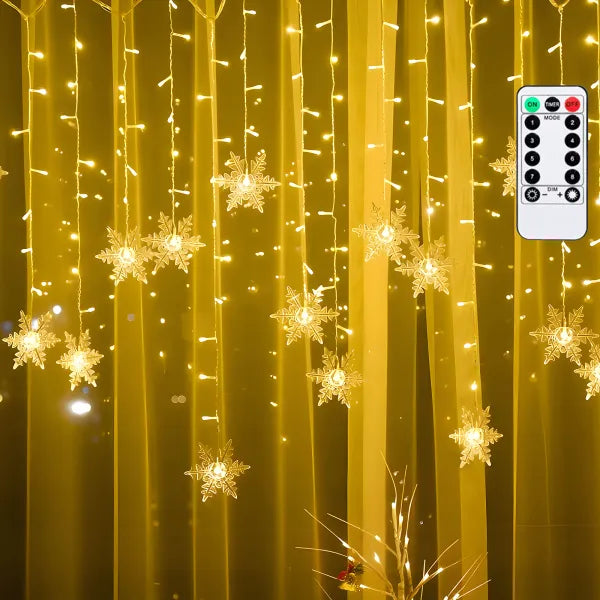 Aigostar ijspegel lichtsnoer sneeuwvlok warm wit met afstandsbediening voor sfeervolle decoratie