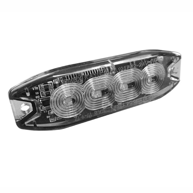 Feu clignotant LED à 4 LED | R65 | slimline | ambre | 10-30v | S07F4100.1