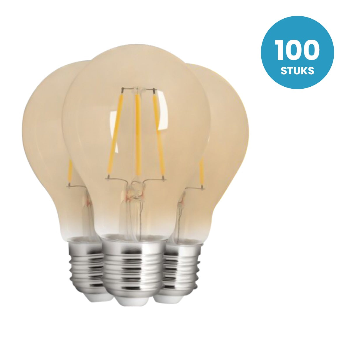 Gloeilamp E27 A60, Amber 2200K, Dimbaar, 100 stuks, 230V
