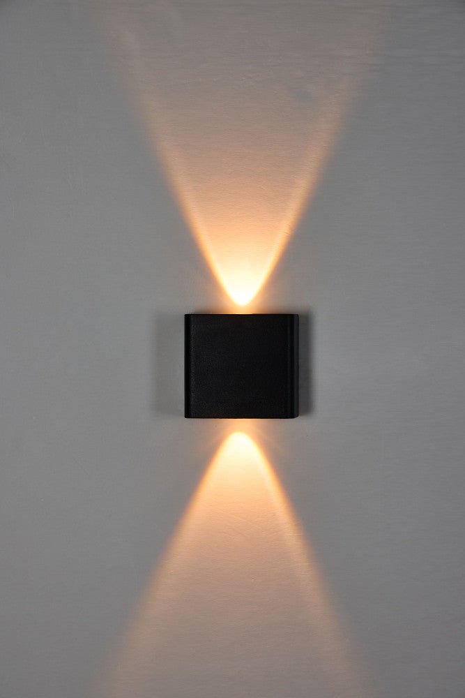 LED Wandarmatuur 170 Lumen - 2W - Koelwit 4000K/Warmwit 2700K/2000K - Zwart - IP65 - Buitenverlichting