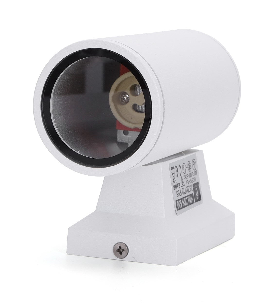 Buitenlamp rond wit | enkele GU10 lampvoet voor één spot | waterdicht IP65 - LEDPLANET.NL