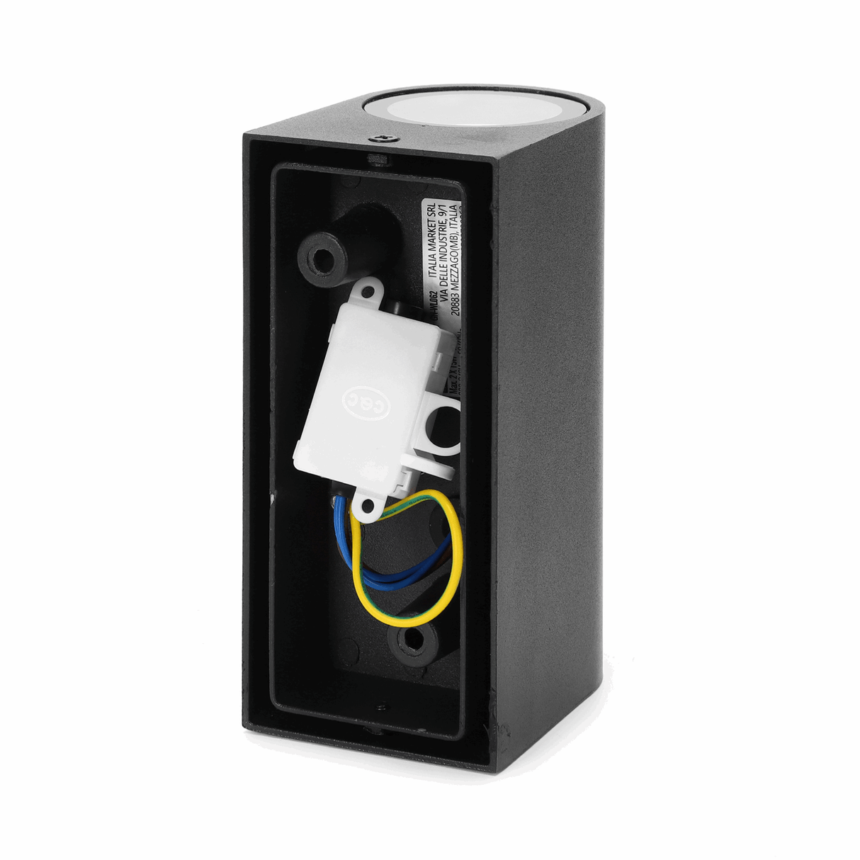Buitenlamp rond zwart | dubbele GU10 lampvoet voor twee spots | waterdicht IP54 - LEDPLANET.NL