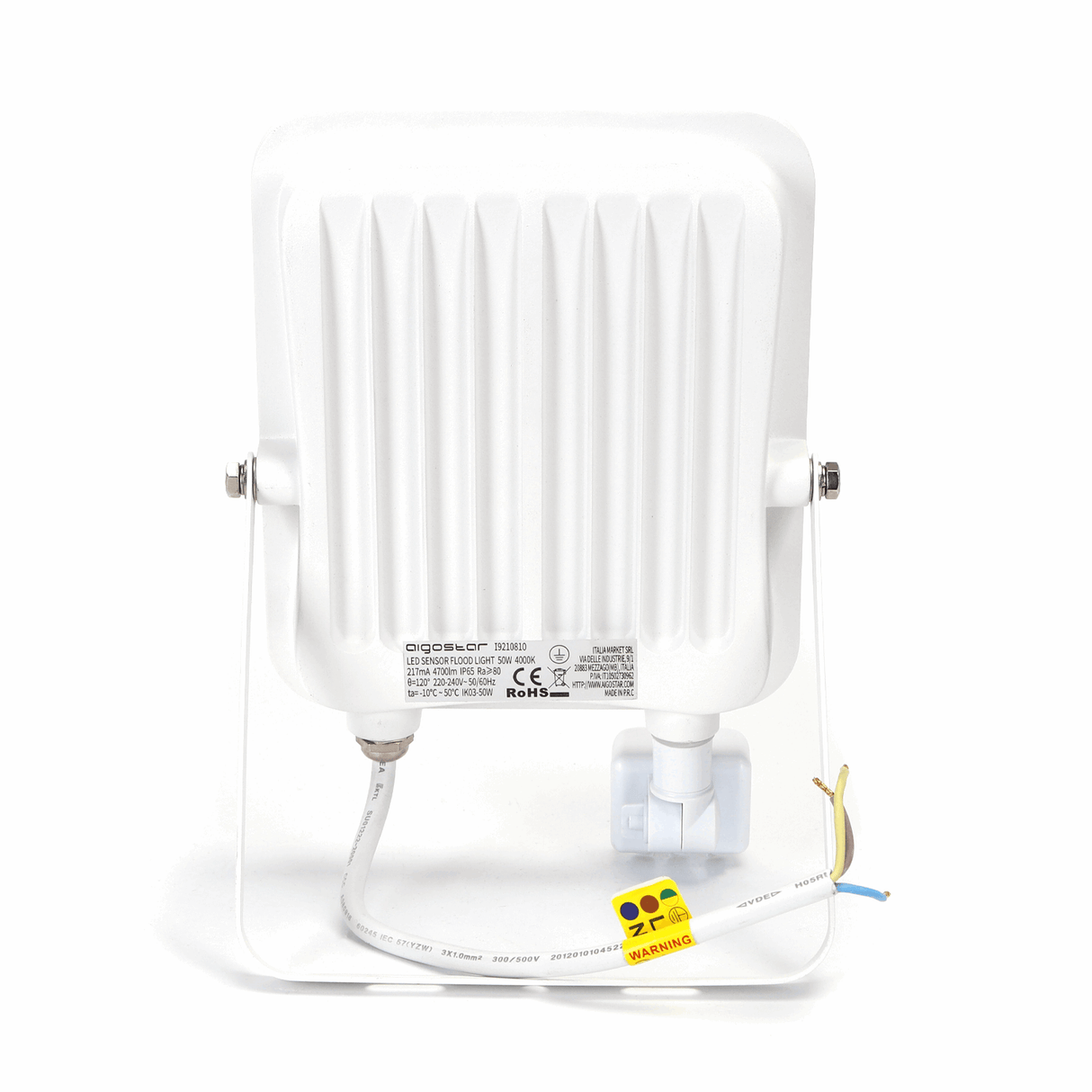 Buitenlamp wit met IR bewegingssensor | LED 50W~4700Lm=500W schijnwerper | koelwit 4000K | waterdicht IP65 - LEDPLANET.NL