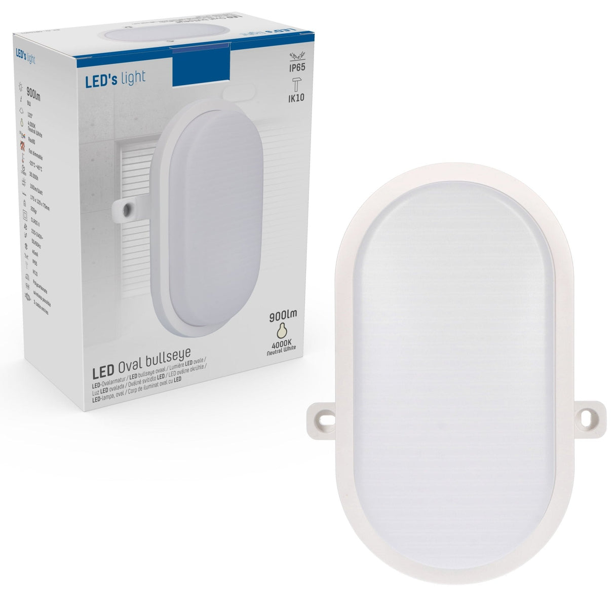 LED Wandarmatuur 900 lumen - 9W - Koelwit 4000K - IP65 - IK10 - Bull Eye - 230V