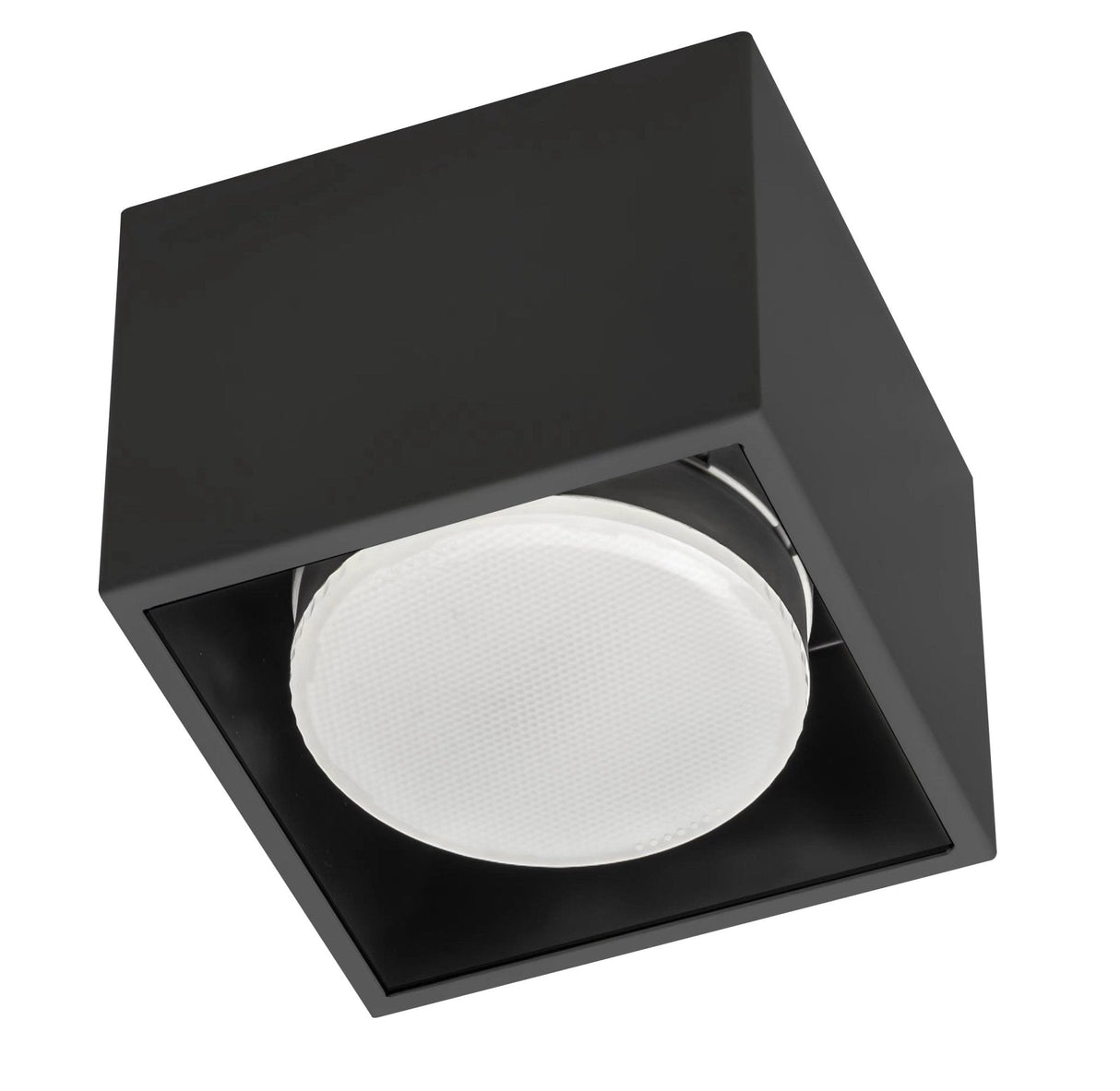 Cube Plafonniere met 1 lichtpunt - Draaibaar licht - Staal - 10 x 8 cm - Zwart