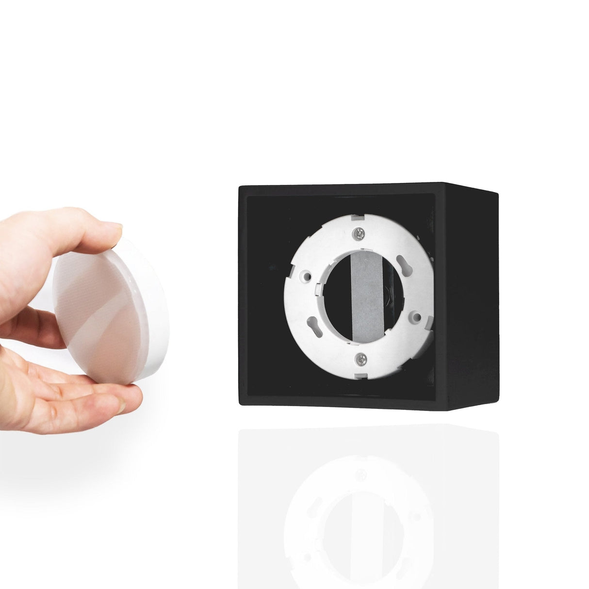 Cube Plafonniere met 1 lichtpunt - Draaibaar licht - Staal - 10 x 8 cm - Zwart