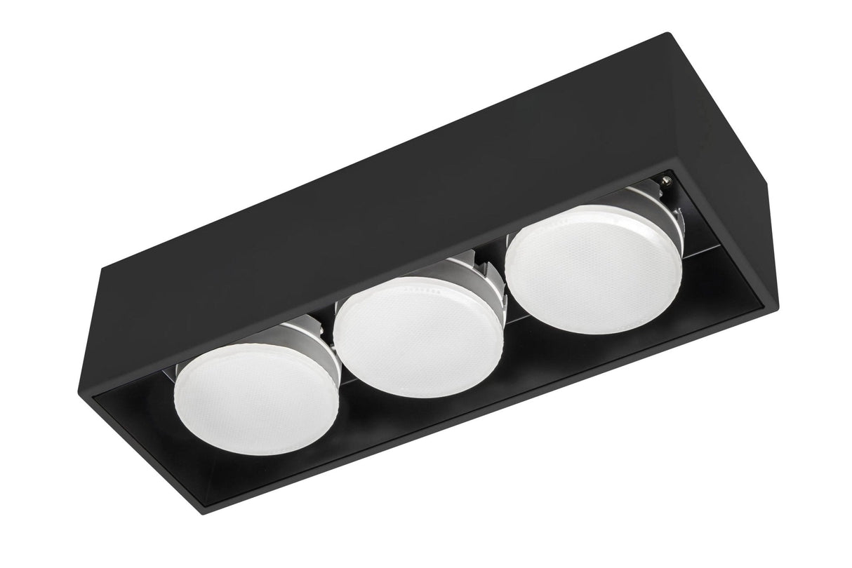 LED's Light Cube LED Plafondlamp - 3 lichtpunten - Draaibaar licht - Staal - 30 x 8 cm - Zwart