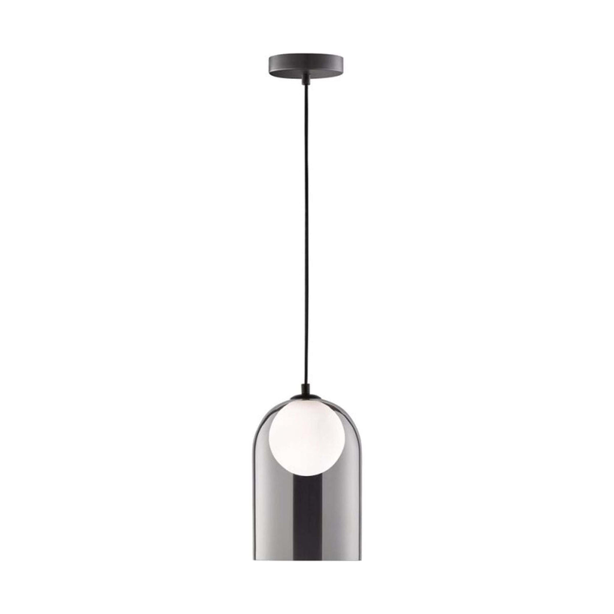 Hanglamp smoke glas warmwit - Complete set incl. LED lamp - Zwart