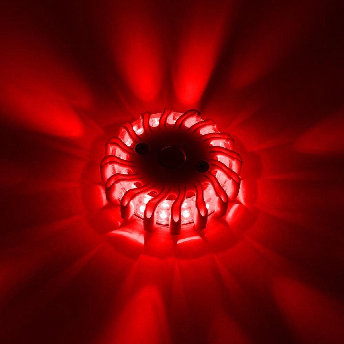 Feu clignotant LED sans fil à piles - 9 modes - Magnétique et étanche - Rouge