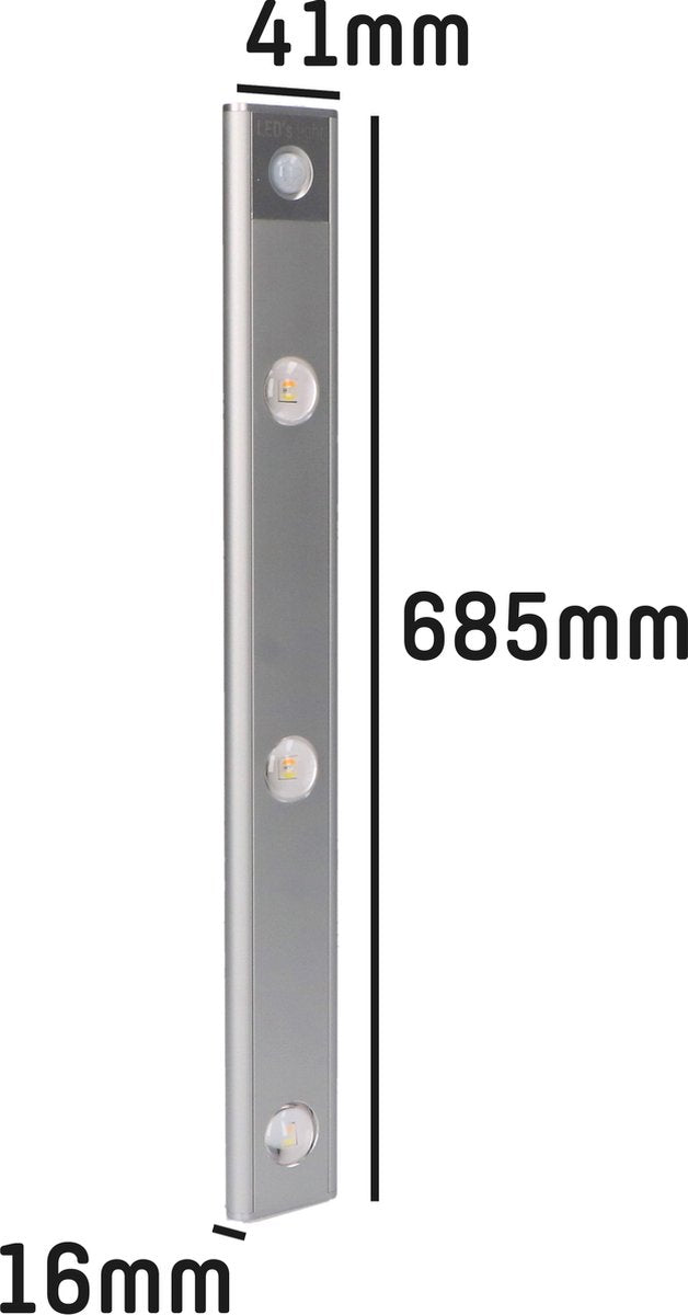 EasyFix Kastverlichting met Bewegingssensor - RGB functie - 6 lichtpunten - Draadloos en oplaadbaar (USB-C) - 68,5 cm