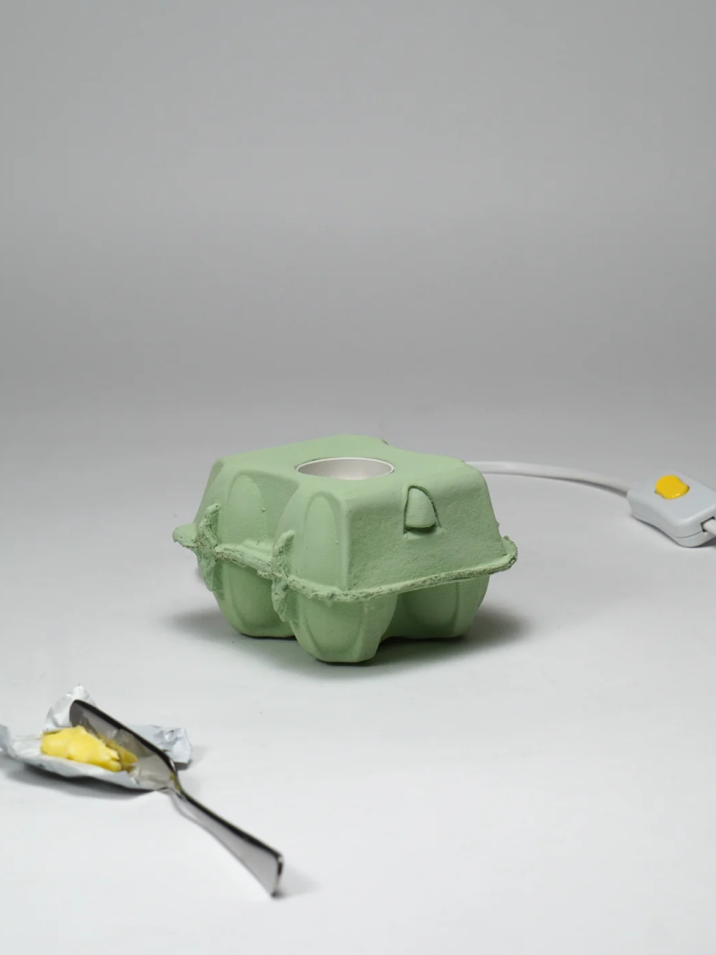EggboxLAMP Mint LED lamp met unieke ei-doos design en stijlvolle groene kleur voor moderne verlichting
