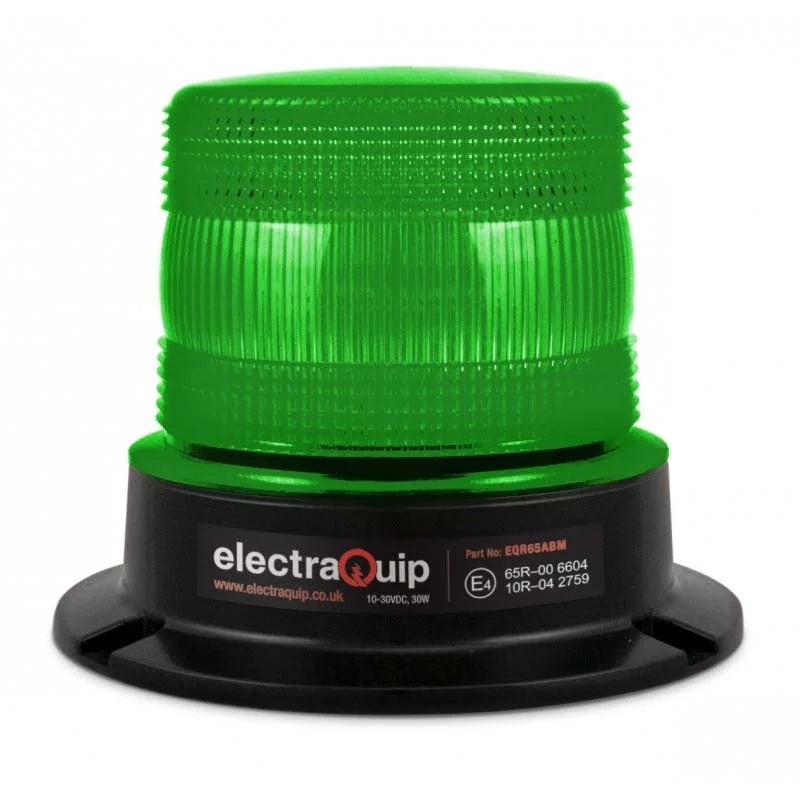 Groene LED zwaailamp R65 van ElectraQuip met duurzame bouw en heldere verlichting voor voertuigen