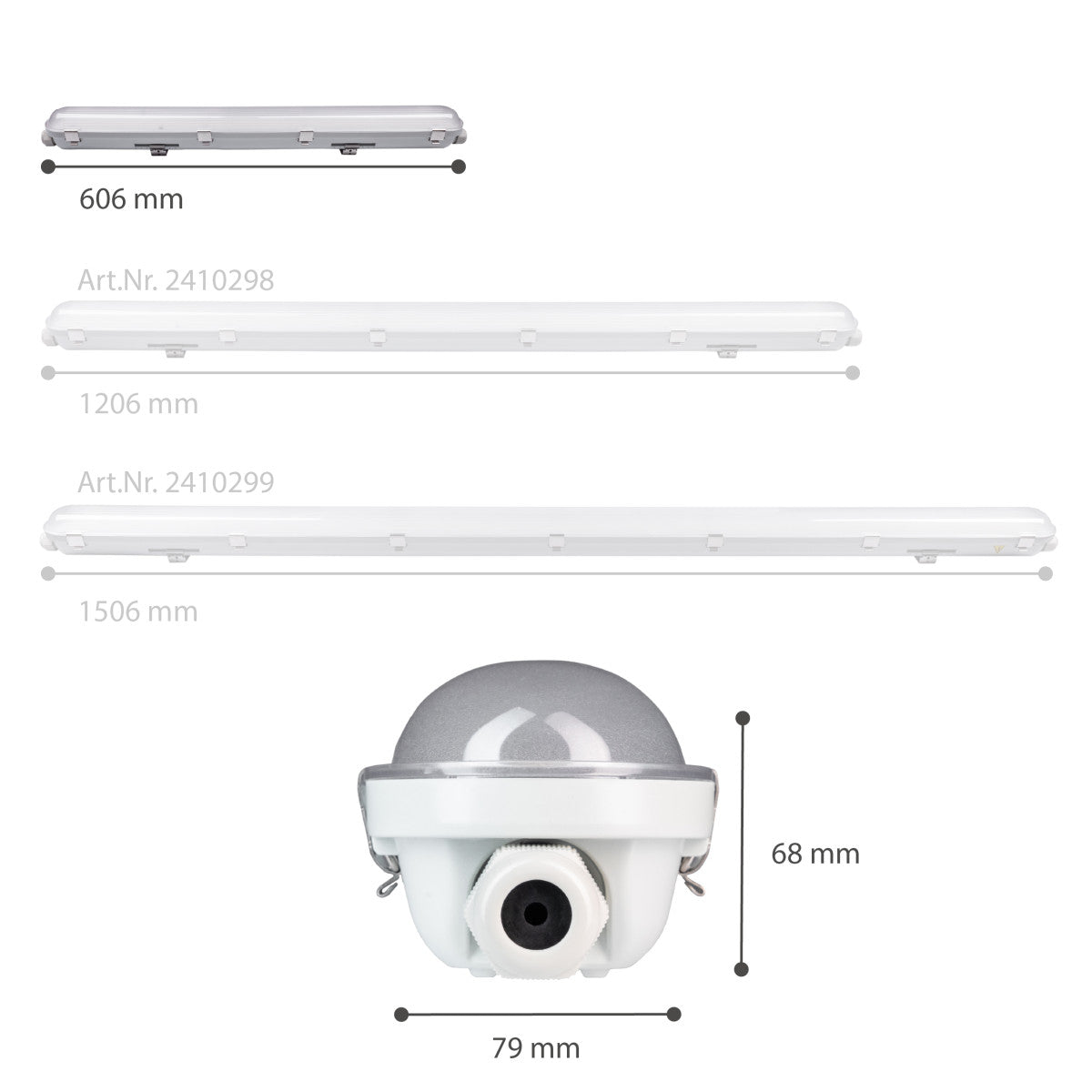 LED Vochtbestendig Armatuur - 2650 Lumen - 15W - Koelwit 4000K - IP65 - 60cm