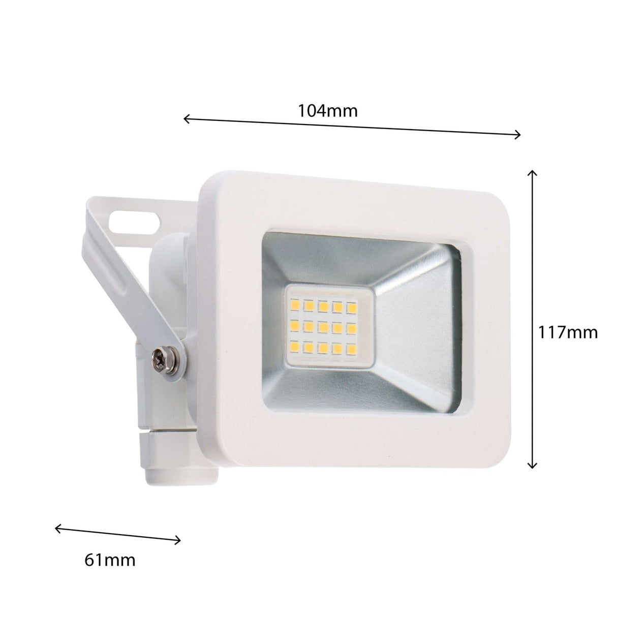 Projecteur LED blanc froid 4000K - 10W 1100 lumens - IP65 étanche - blanc