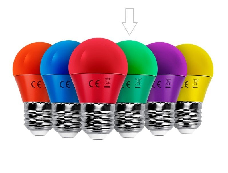 G45 kogellamp 5 stuks | E27 LED lamp 4W=30W gloeilamp | groen licht - LEDPLANET.NL