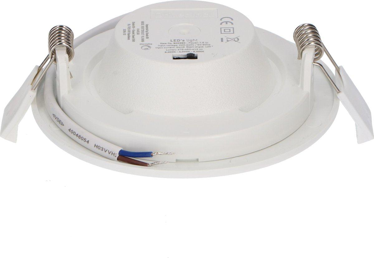 Spot LED encastrable Ø10cm - 500 lumens - 6W - Variable - Blanc chaud réglable 3000K / Blanc froid 4000K / Blanc lumière du jour 6000K - Encastrable et en saillie - IP44