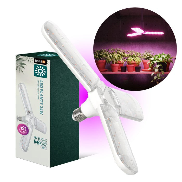 LED kweeklamp 24W met 840lm voor optimale plantengroei in een warme omgeving