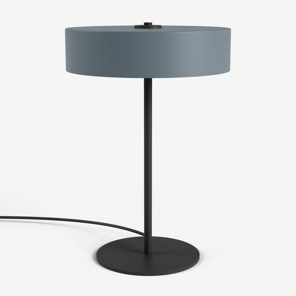 Studio Monton tafellamp met ronde grijze kap en zwart metalen voet voor moderne interieurs