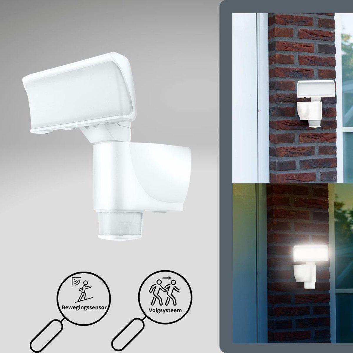 LED wandlamp 1100 lumen - 18W - koelwit 4000K - bewegingssensor body-tracking - IP44 - wit