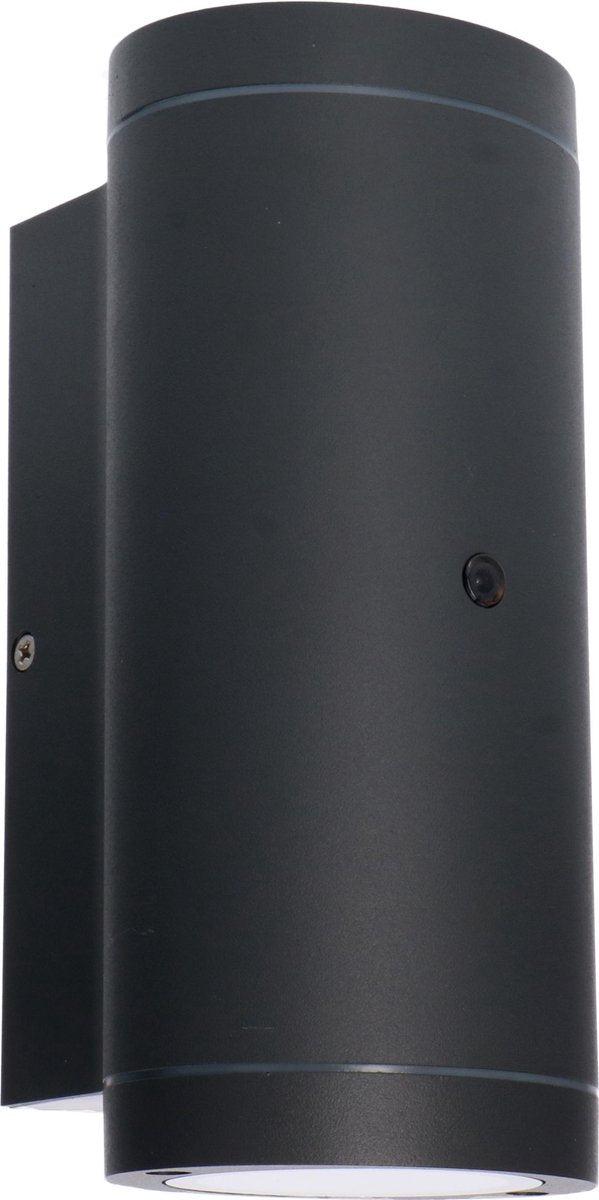 Applique murale LED avec détecteur - douille GU10 - IP44 étanche - capteur de lumière du jour - 35 W - anthracite - 230 V