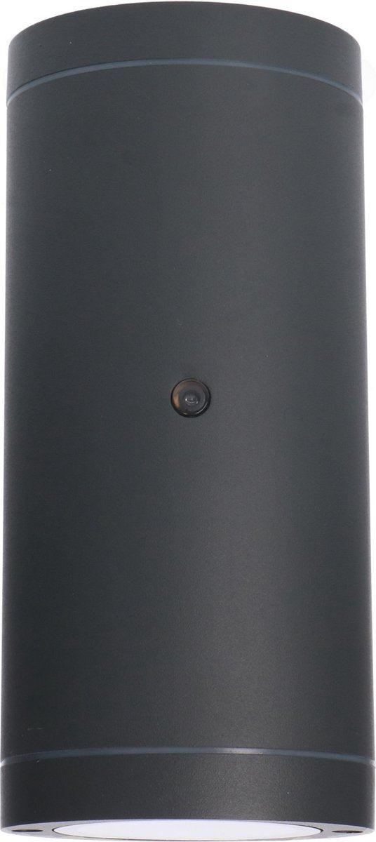 Applique murale LED avec détecteur - douille GU10 - IP44 étanche - capteur de lumière du jour - 35 W - anthracite - 230 V