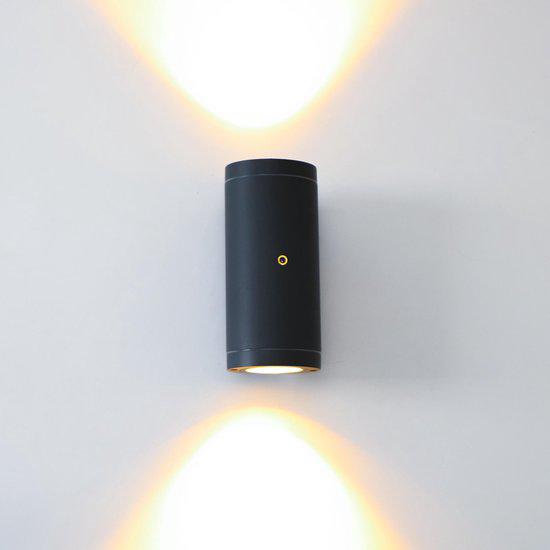 Applique murale LED avec détecteur - douille GU10 - IP44 étanche - capteur de lumière du jour - 35 W - anthracite - 230 V