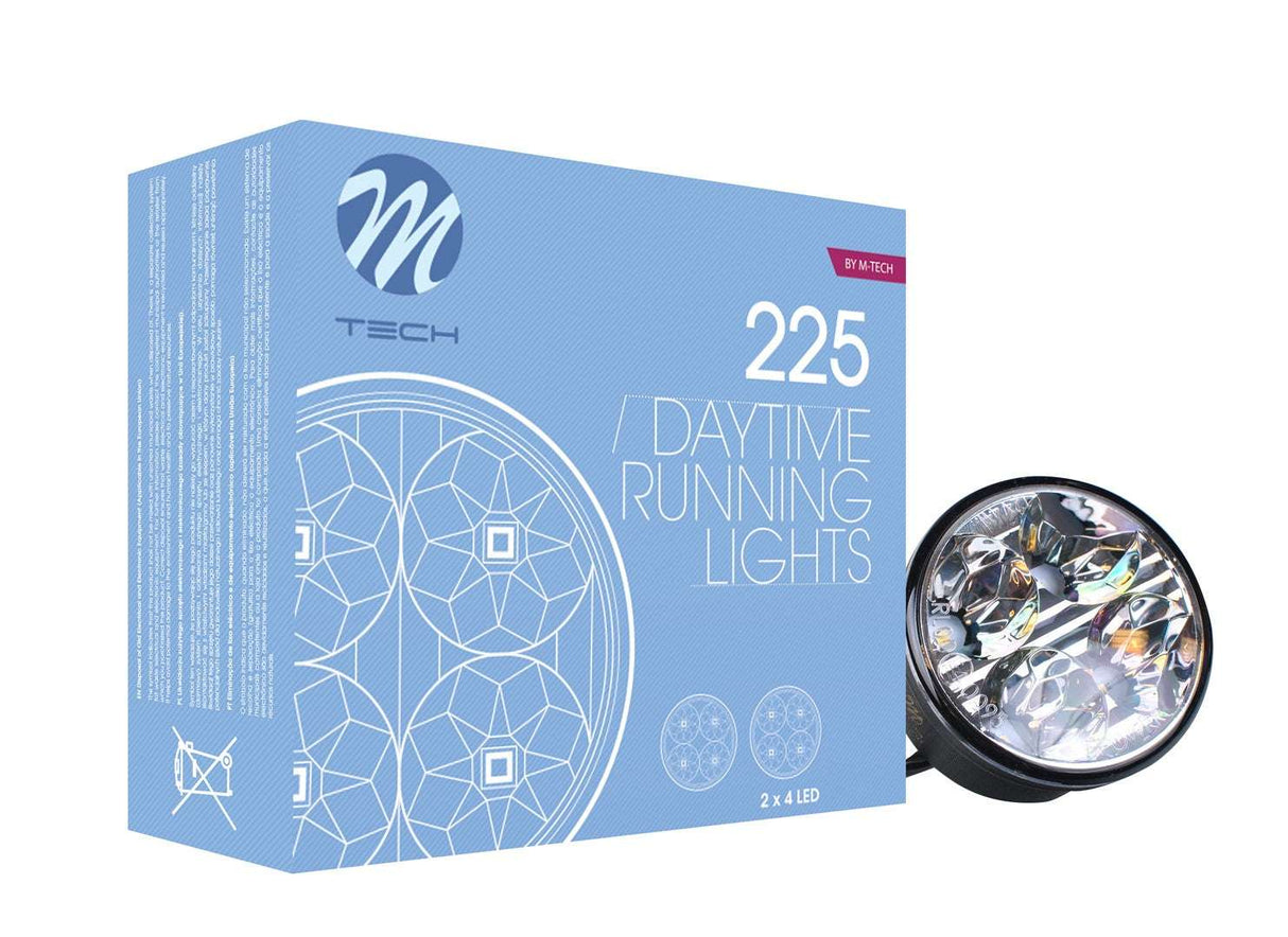 M-TECH LED dagrijverlichting set met twee LED-lampen voor verbeterde zichtbaarheid en veiligheid