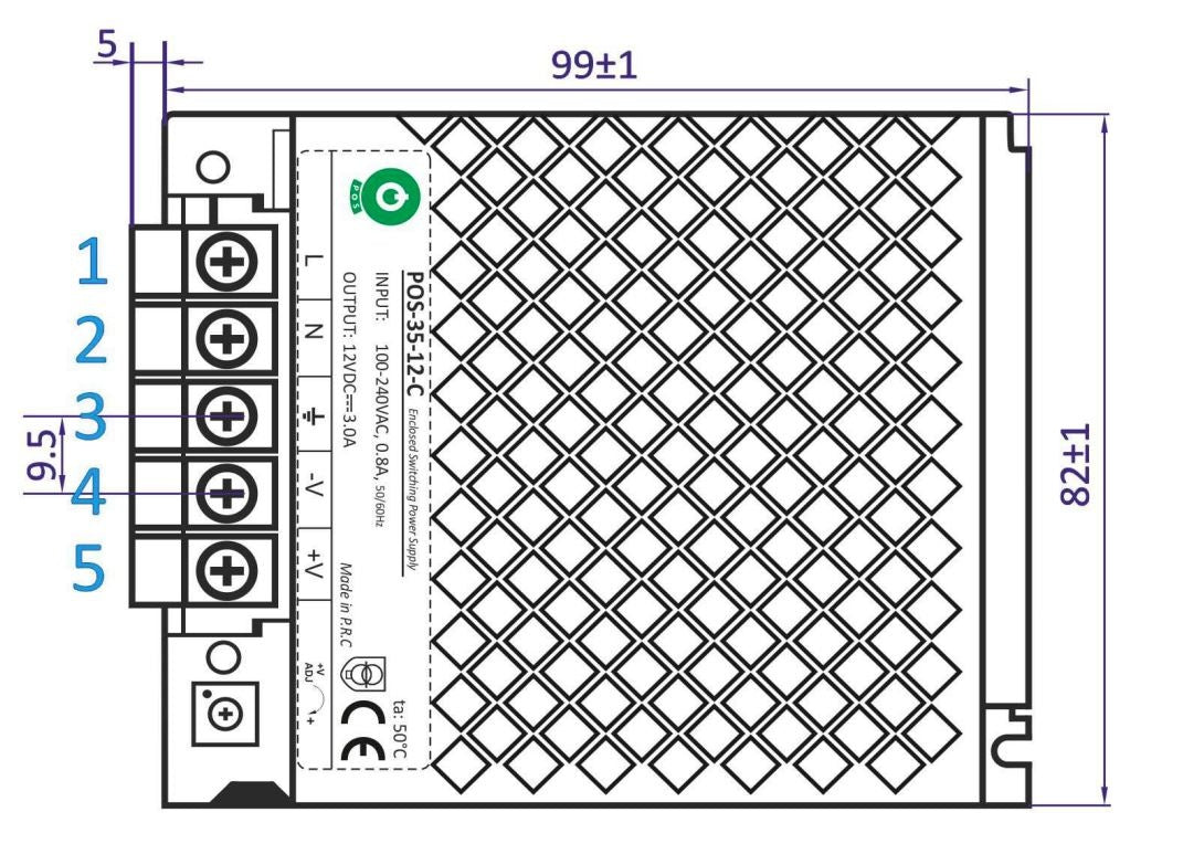 LED driver 12 Volt DC - 3A | 36 Watt | IP20 - binnenshuis - LEDPLANET.NL