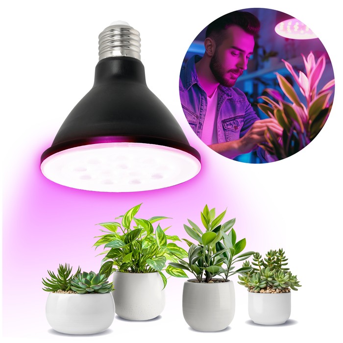 LED Kweeklamp E27 9W 300lm - Groei & Bloei - 38° Gericht - Zwart - IP20 - 230V