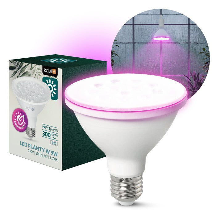 LED Kweeklamp E27 9W 300lm - Groei & Bloei - 38° Gericht - Wit - IP20 - 230V