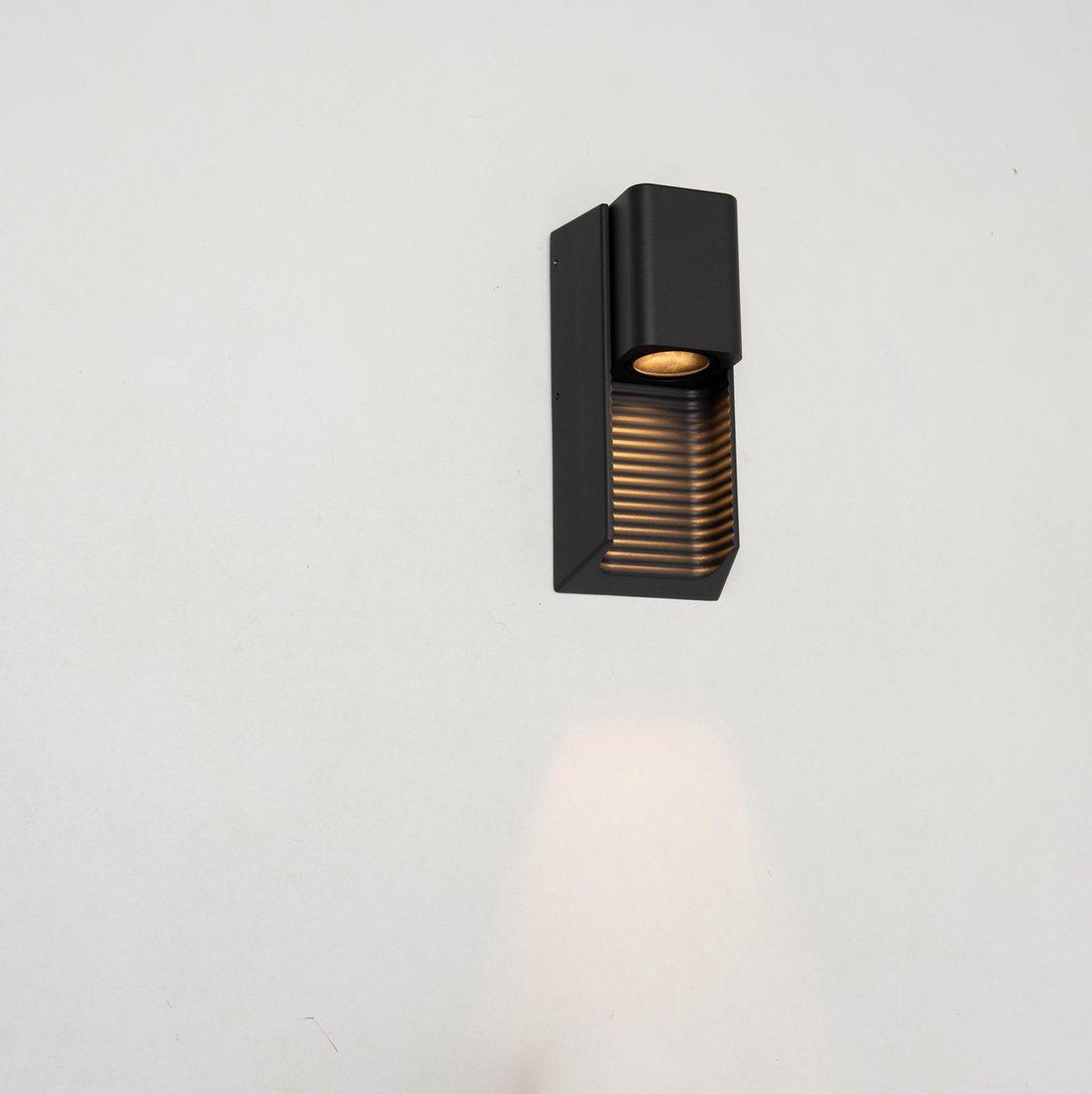 Applique murale LED extérieure avec douille GU10 - Rayures - Rimini - IP44 - Anthracite