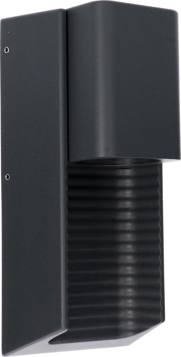 Applique murale LED extérieure avec douille GU10 - Rayures - Rimini - IP44 - Anthracite