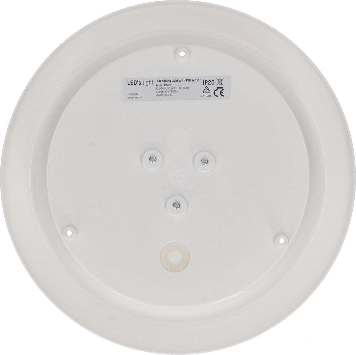 LED Plafondlamp 24cm met Bewegingssensor - 680 lumen - Warmwit 3000K