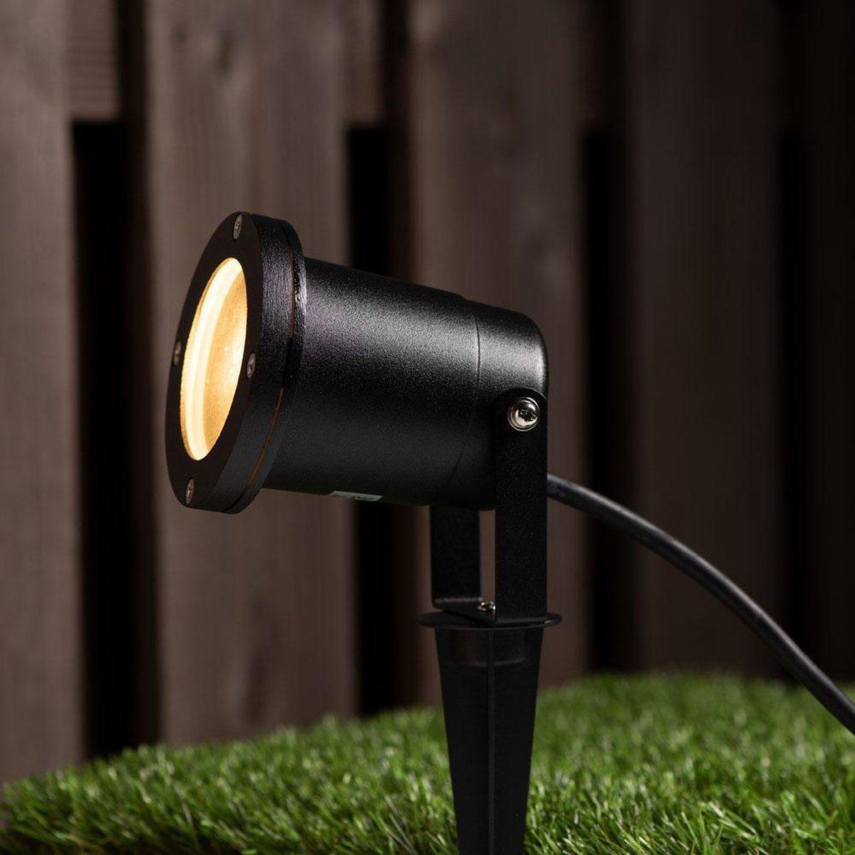 LED Prikspot GU10 - Kantelbaar 360° - IP54 - 150cm Kabel - Zwart