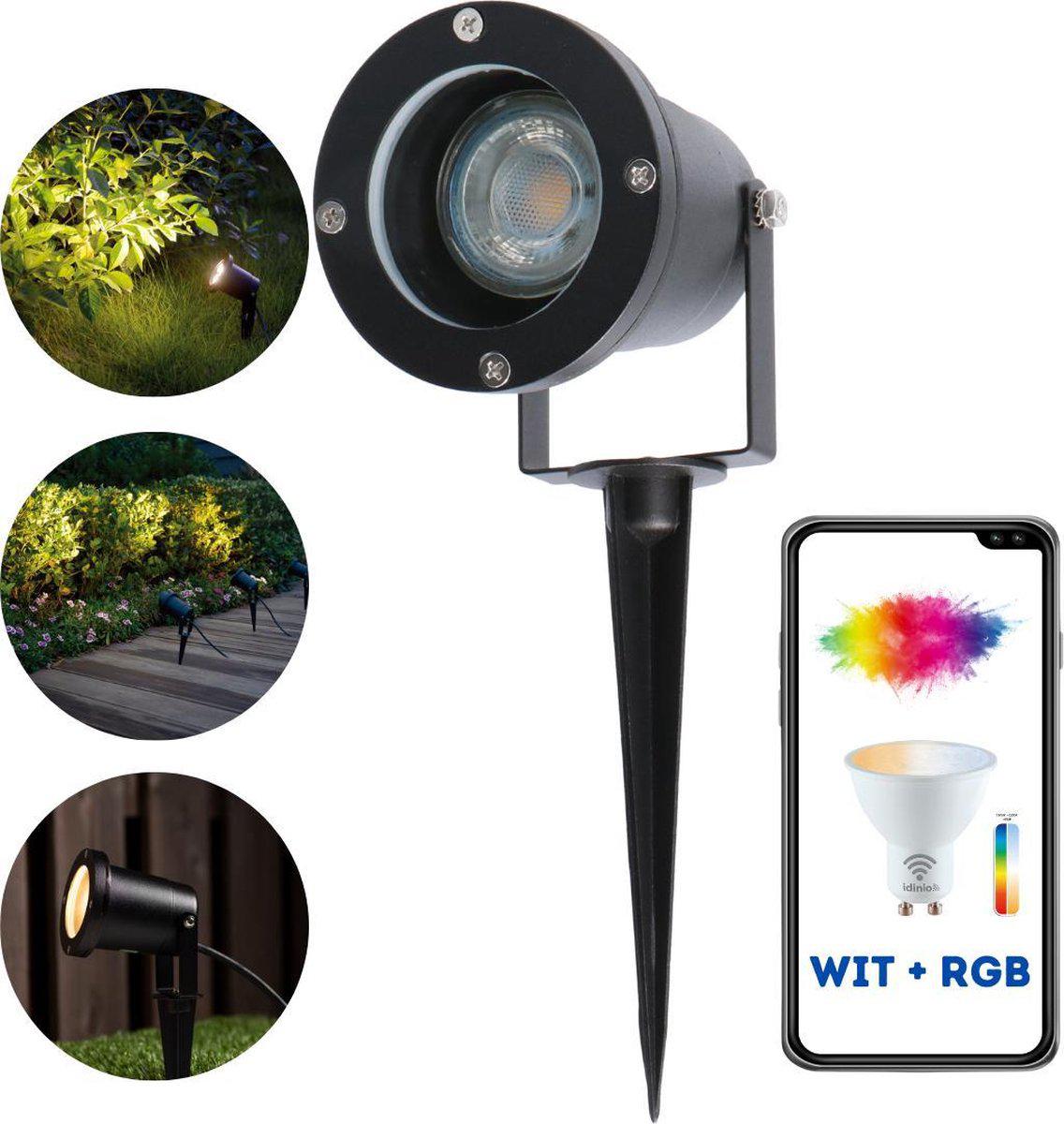 LED Prikspot GU10 - Kantelbaar 360° - IP54 - 150cm Kabel - Zwart