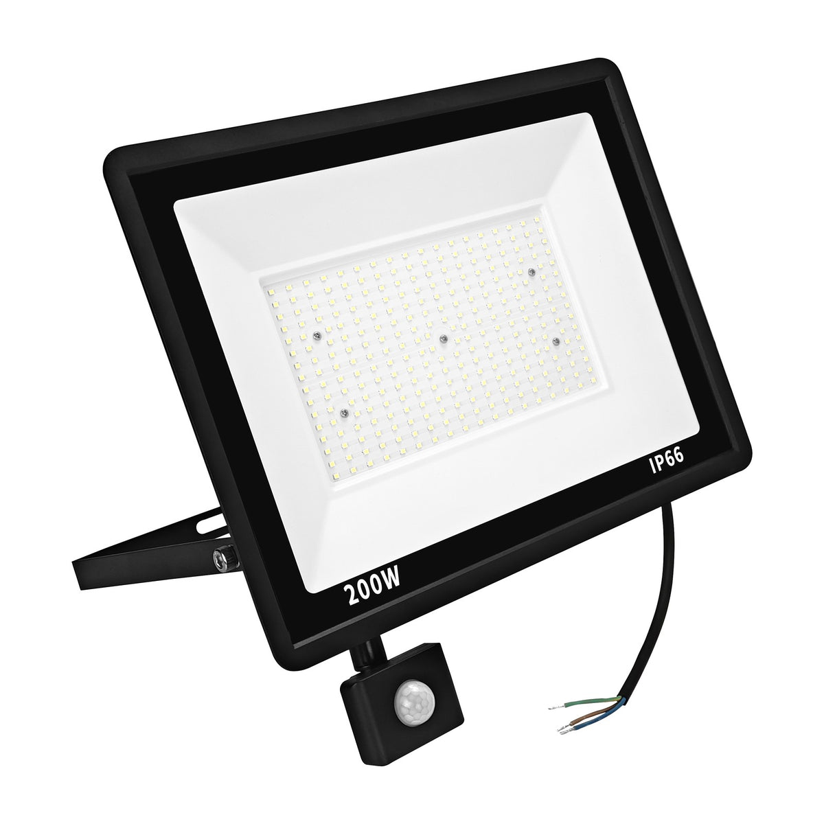 LED schijnwerper 200W met bewegingssensor koelwit 4000K – voorkant