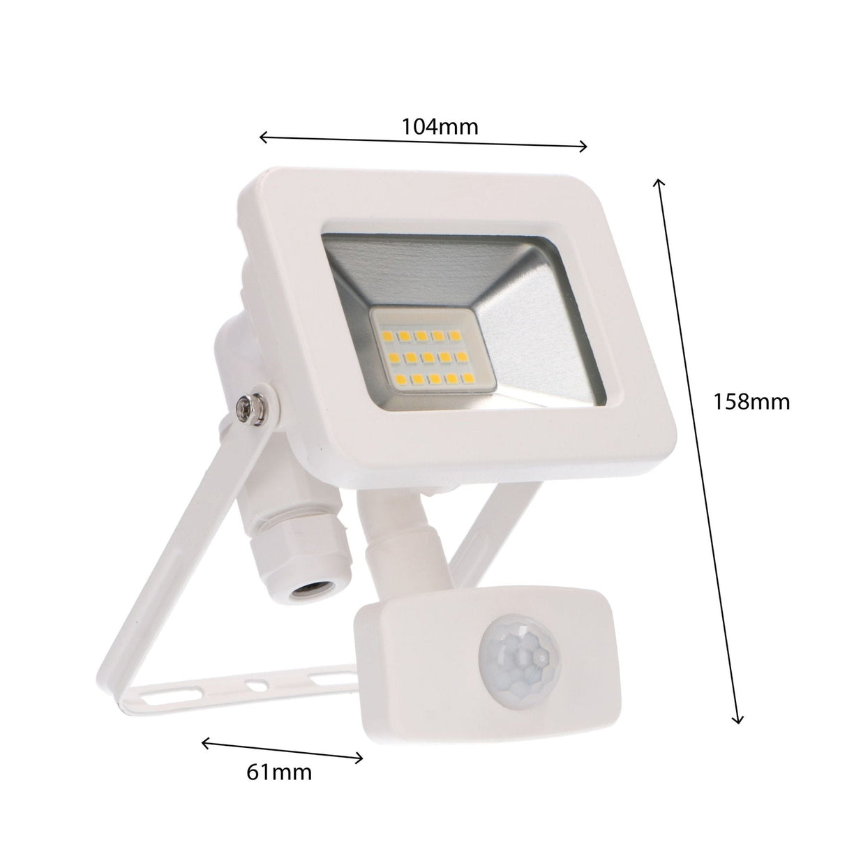LED schijnwerper 1100 lumen - 10W - koelwit 4000K - bewegingssensor - daglichtsensor - IP44 waterdicht - wit - 230V