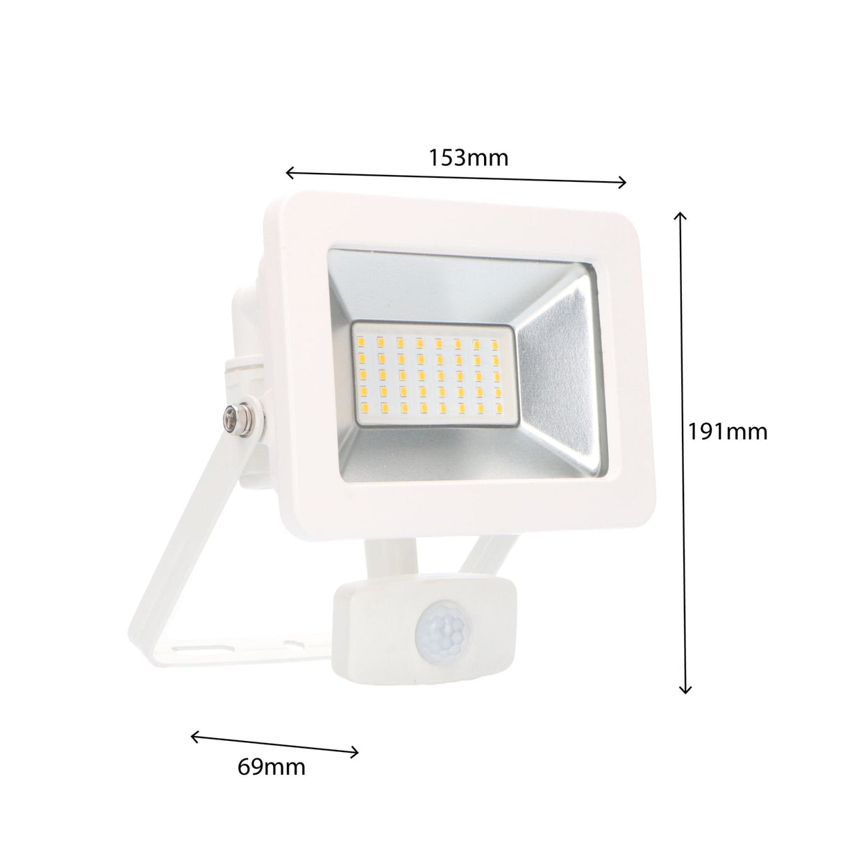 LED schijnwerper met bewegings- en daglichtsensor - 30W 3300 lumen - IP44 - wit