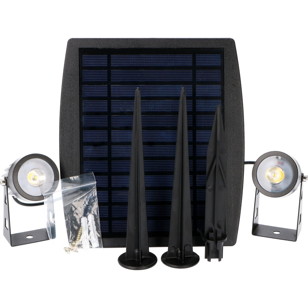 LED Solar Tuinspot 140 Lumen - Warmwit 3000K - IP65 - 2 Stuks - Zonnepaneel