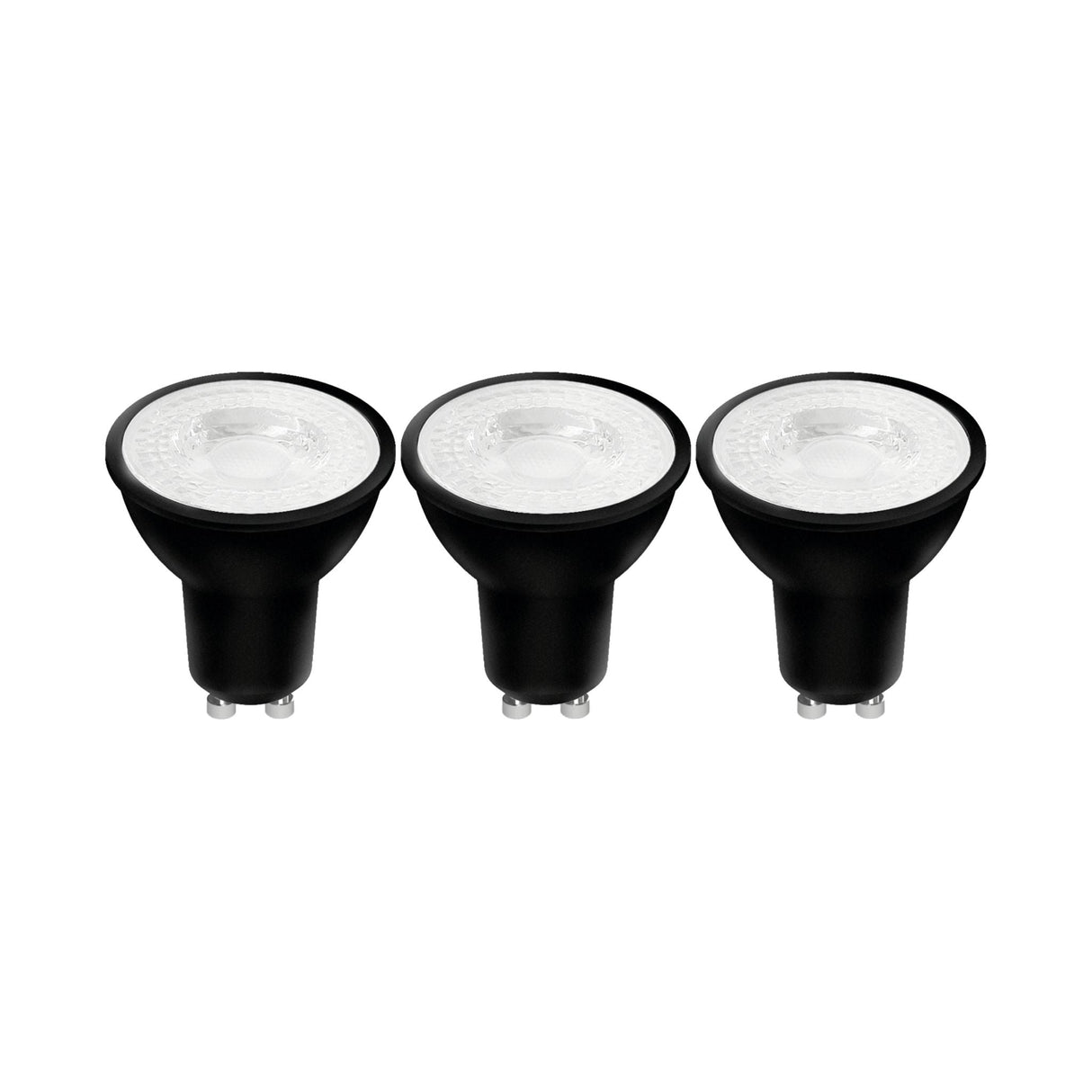 LED GU10 Spot Zwart - 345 lumen - Warmwit 2700K - 4W - 3 stuks