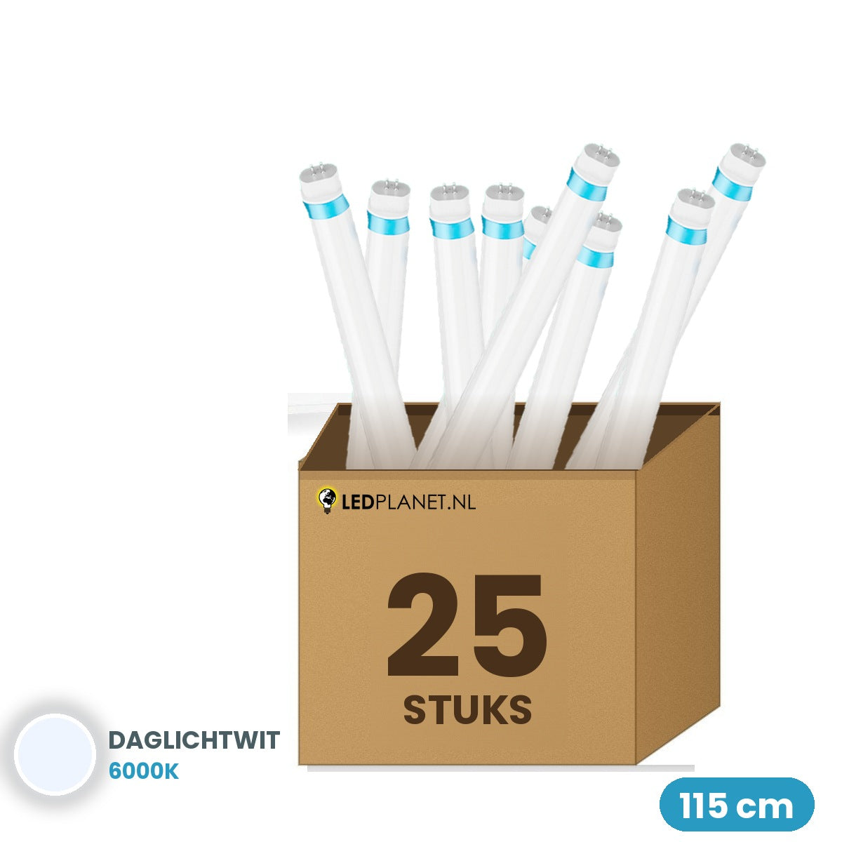 25 pièces de tube LED T5 115cm 18W 2520 lm blanc lumière du jour 6000K